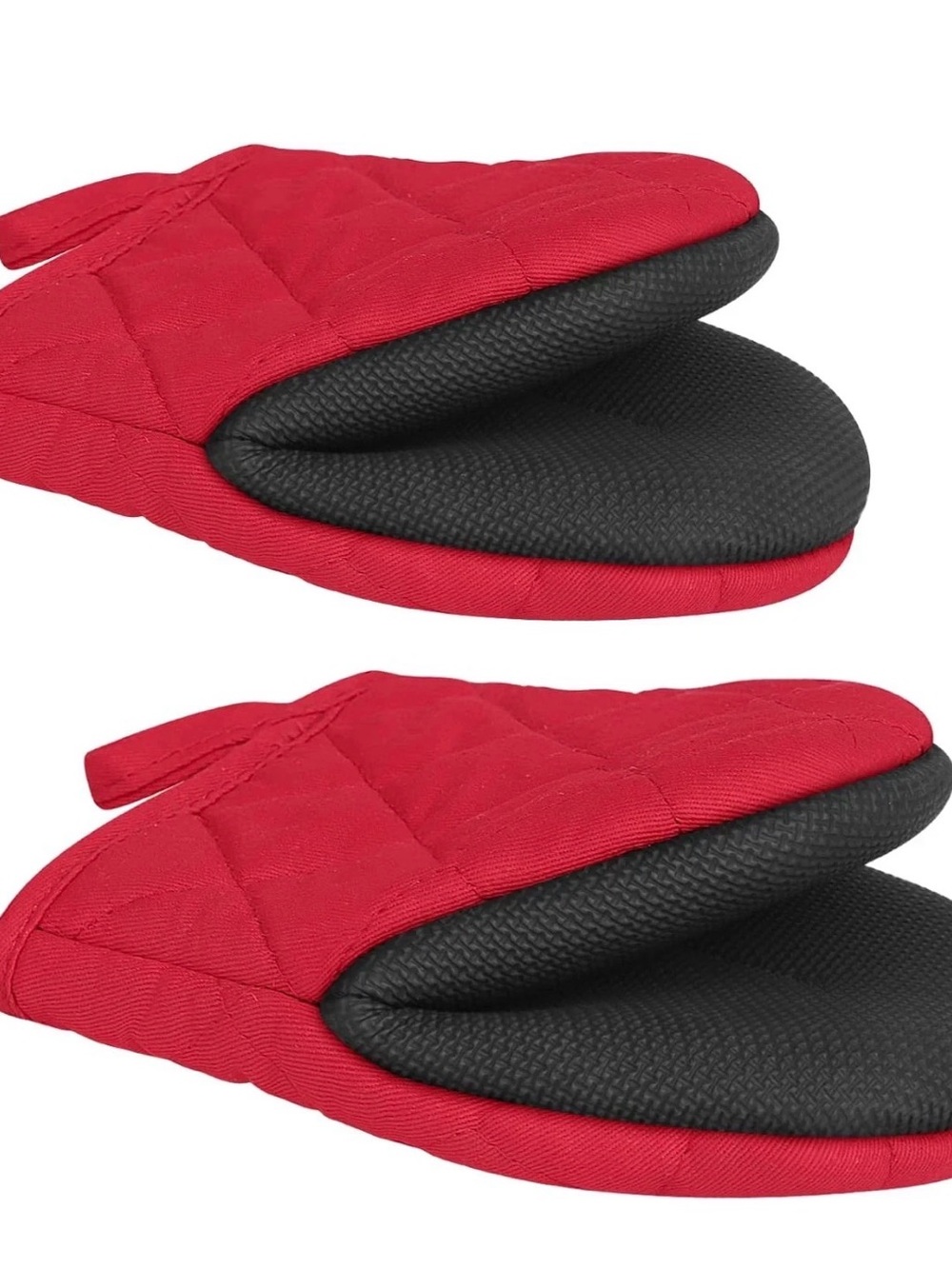 Cuisinart Red Quilted Oven Mitt with Black Non-Slip Pad